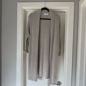 Women's Beige Long Cardigan Sweater